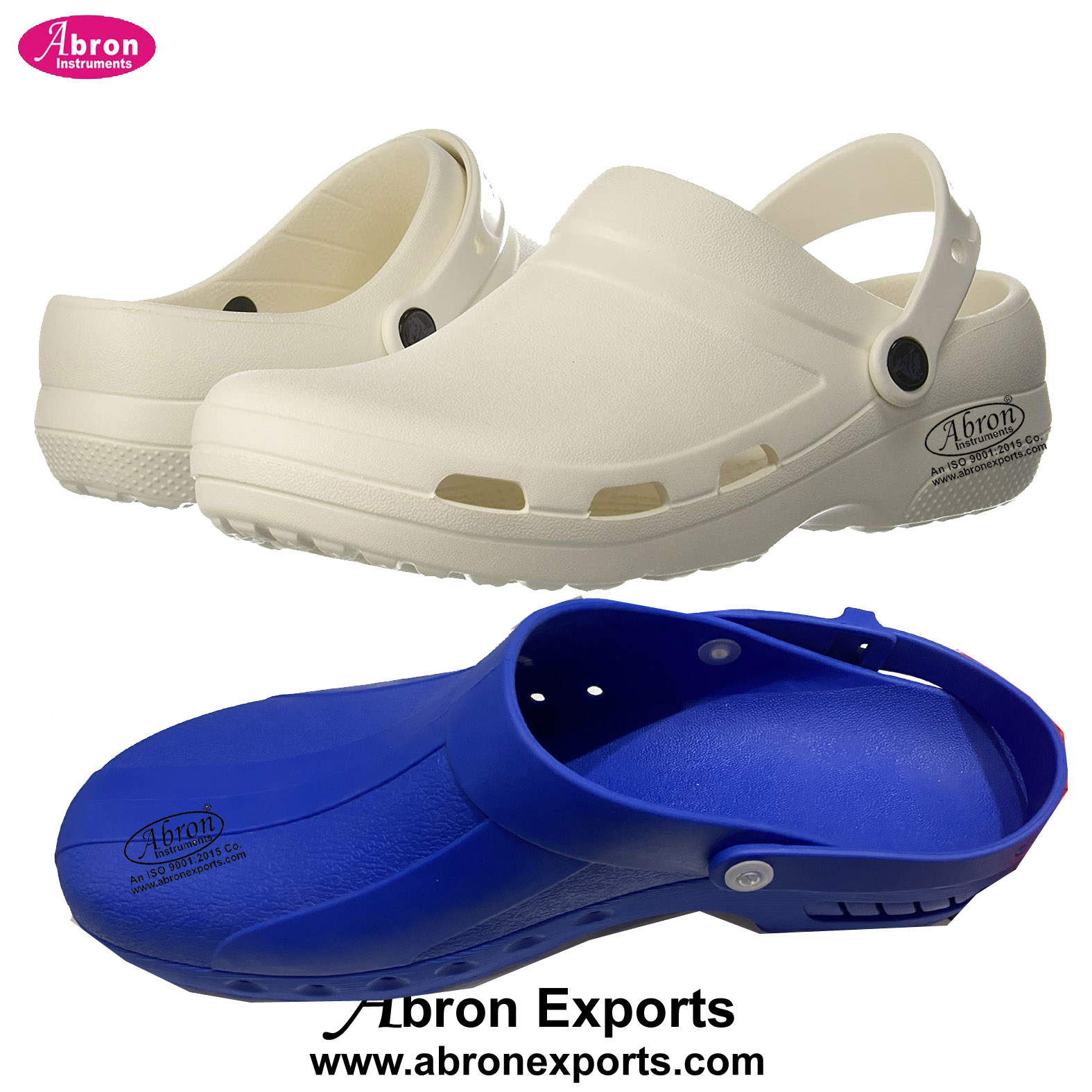 Shoes Surgical ICU OT Shoes Clogs Unisex Croocs Sizes White Blue Pharma Medical Nursing Home Abron ABM-2655SCL 